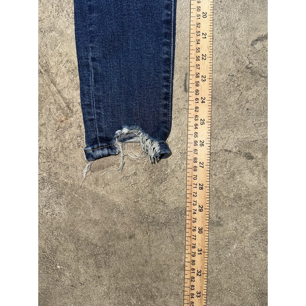 American Eagle Womens Size 0 Low Rise Stretch Distressed Denim‎ Jeggings Blue - Picture 9 of 11